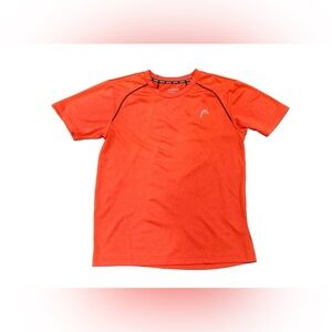 Head Men’s Orange Workout/Gym/Running Top Small Tennis Short-Sleeve Tee Shirt